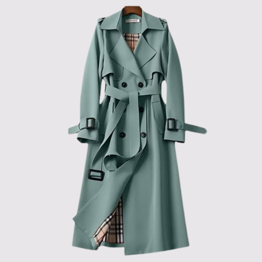 Trench minimaliste Sienna en vert sauge