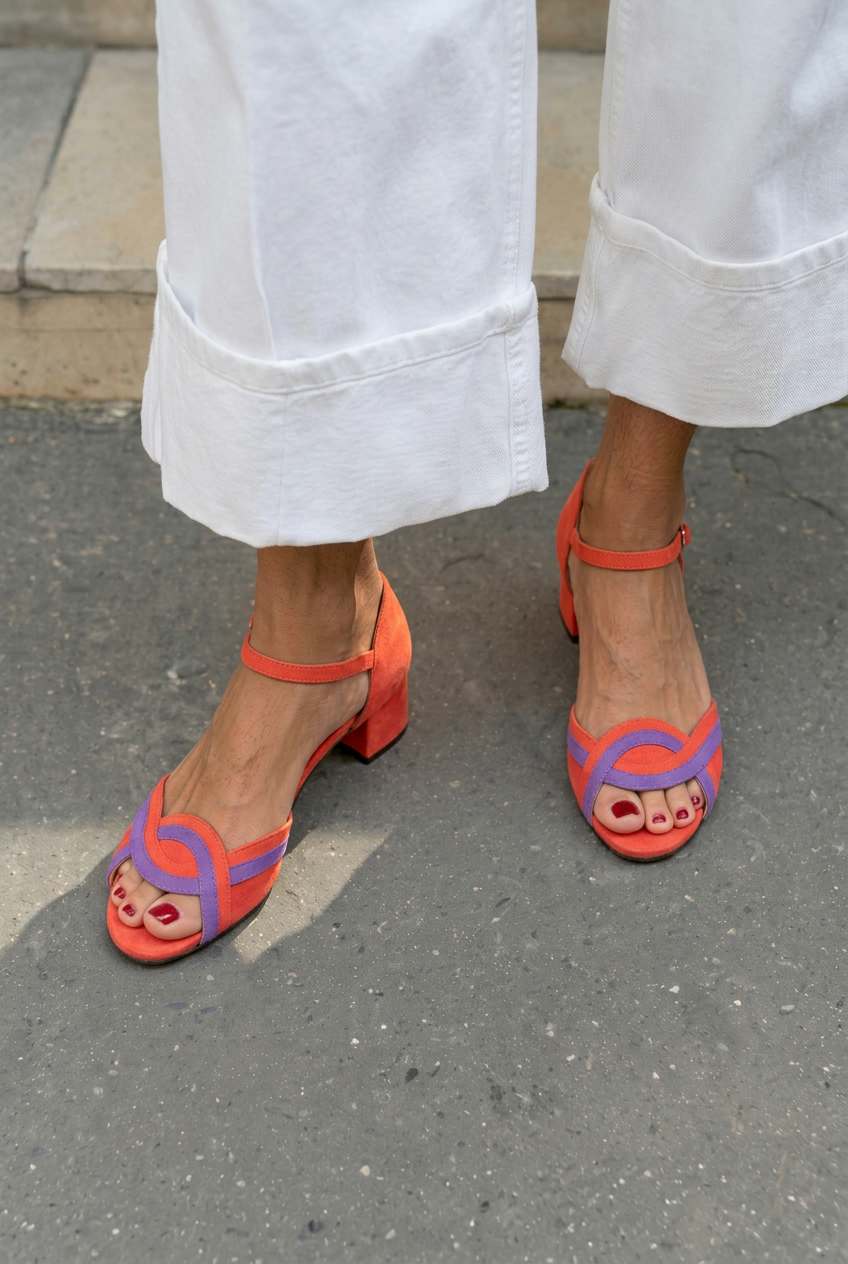 Wildleder Peep-Toe Sandalen mit Knöchelriemen und Blockabsatz [Vorbestellung]