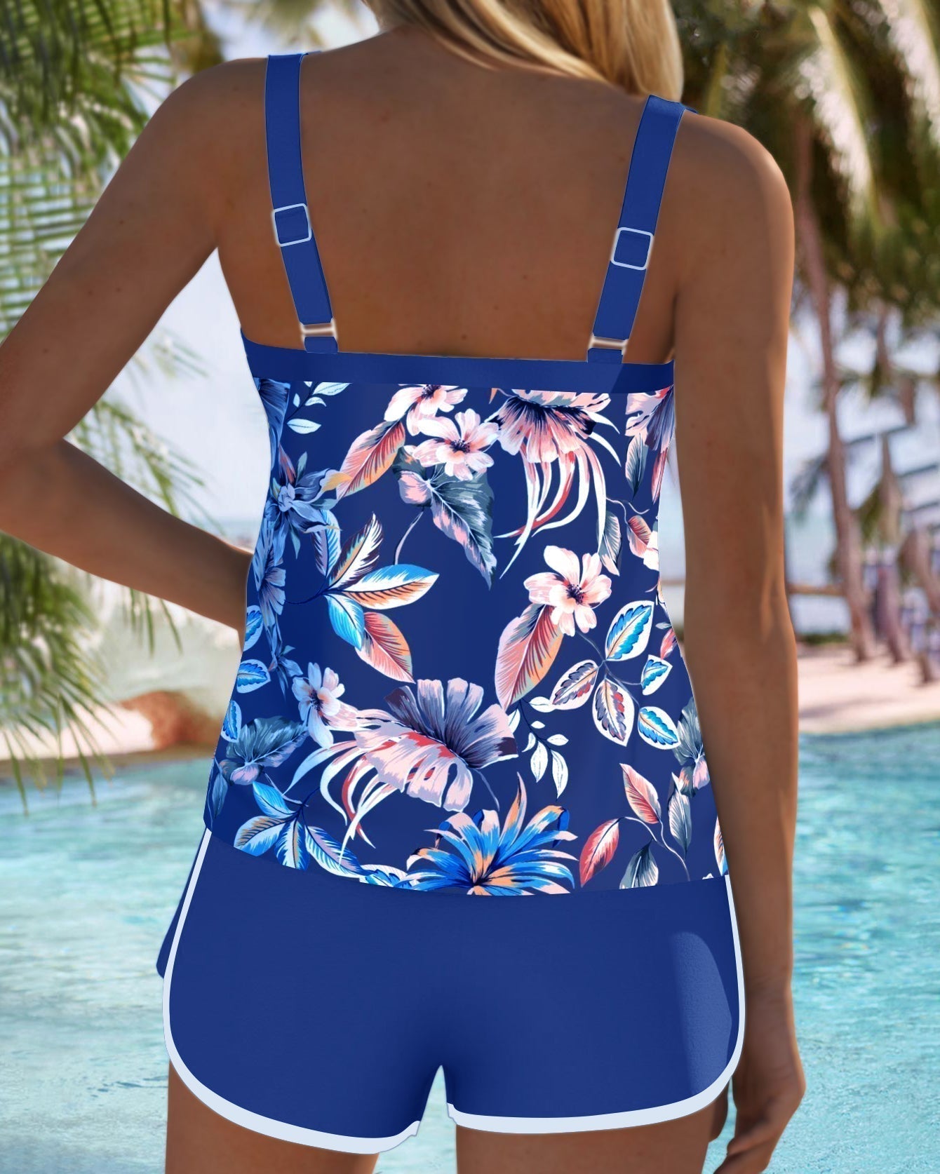 Evie | Floral Tankini with U-Neck Design