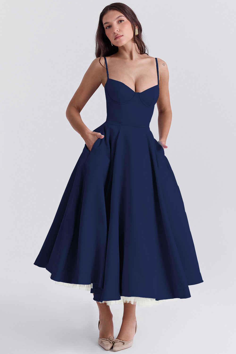 YLIANA | Romantisches Midi-Kleid für den Sommer