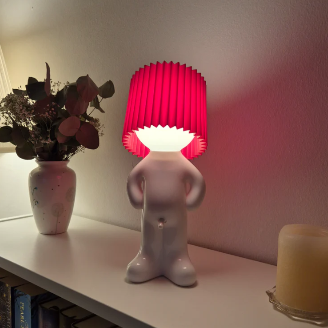 LeuchtMann™ – Lampe de table décorative avec abat-jour coloré