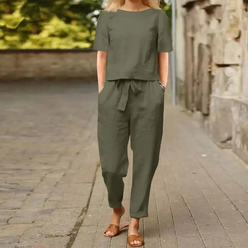 Alessa™ | Ensemble chemisier et pantalon élégant