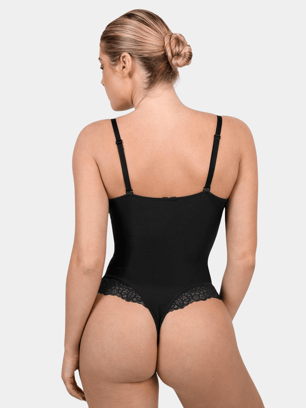 Body Gainant Sculptant à Dentelle Col V