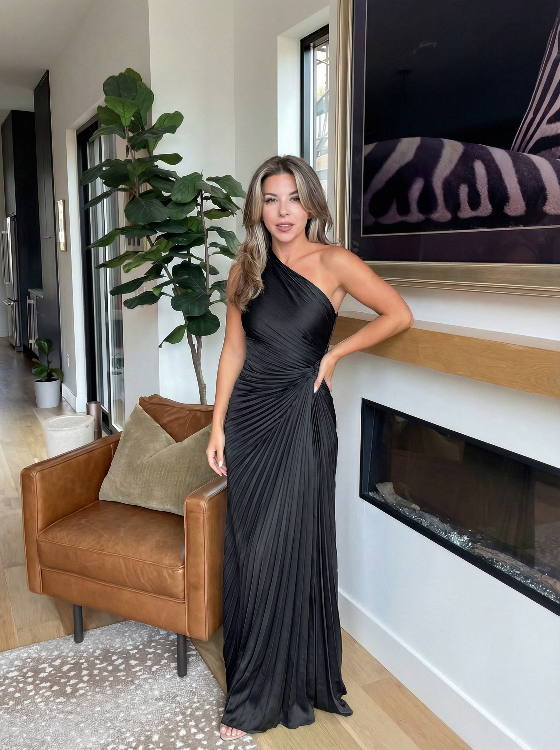 Aurelia | Ein-Schulter Faltenkleid für Damen