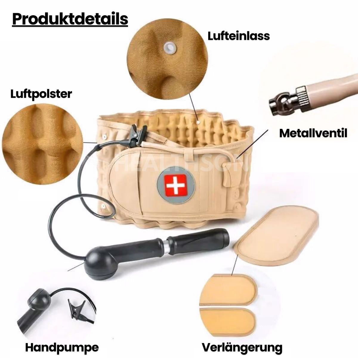 RückenWohl™ | Aufblasbarer Rückenstützgürtel