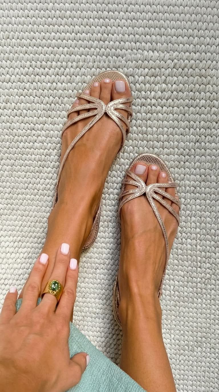 Schlangenleder-Effekt Sandalen mit Riemen in metallischem Glanz