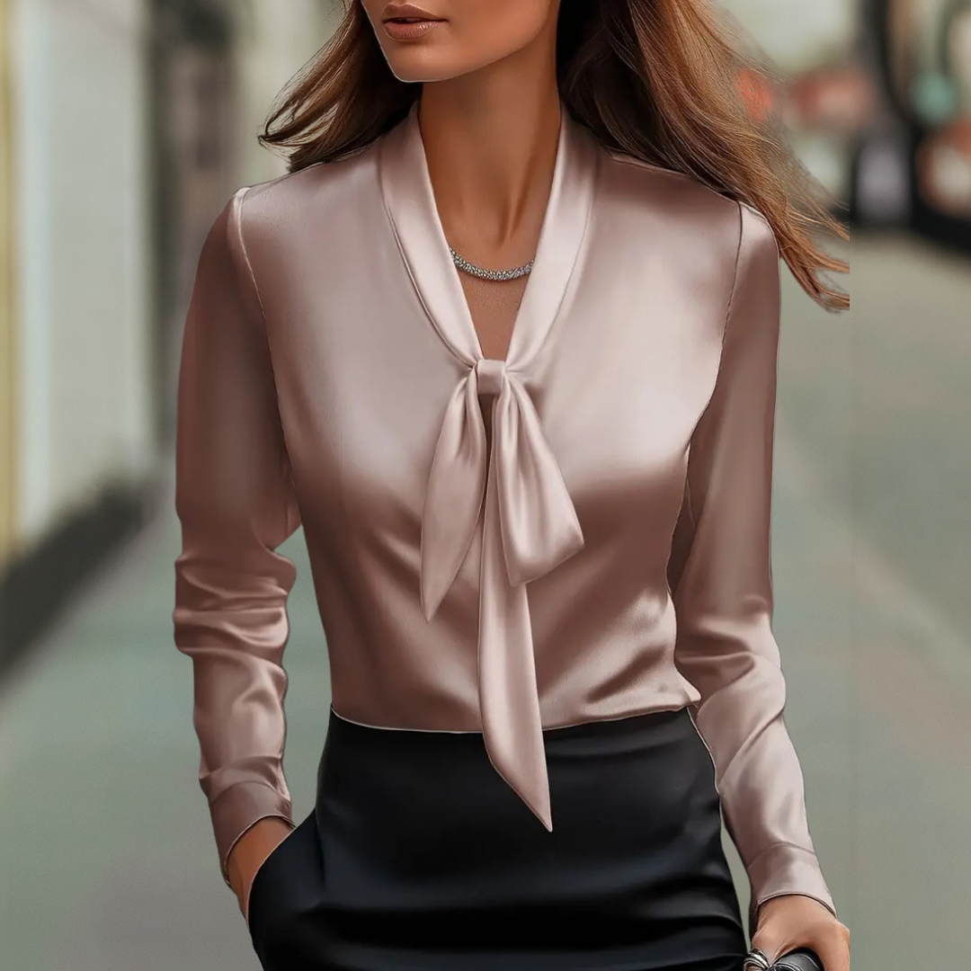 Blouse en soie femme col satiné Alicia Luxe