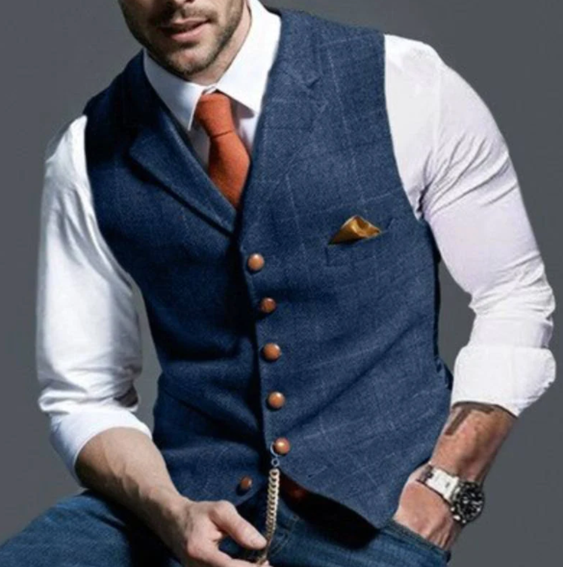 Vincenzo – Gilet élégant en tweed pour homme