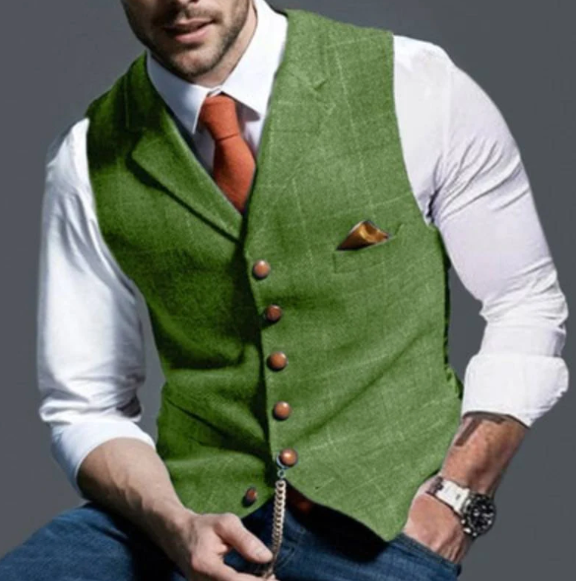 Vincenzo – Gilet élégant en tweed pour homme