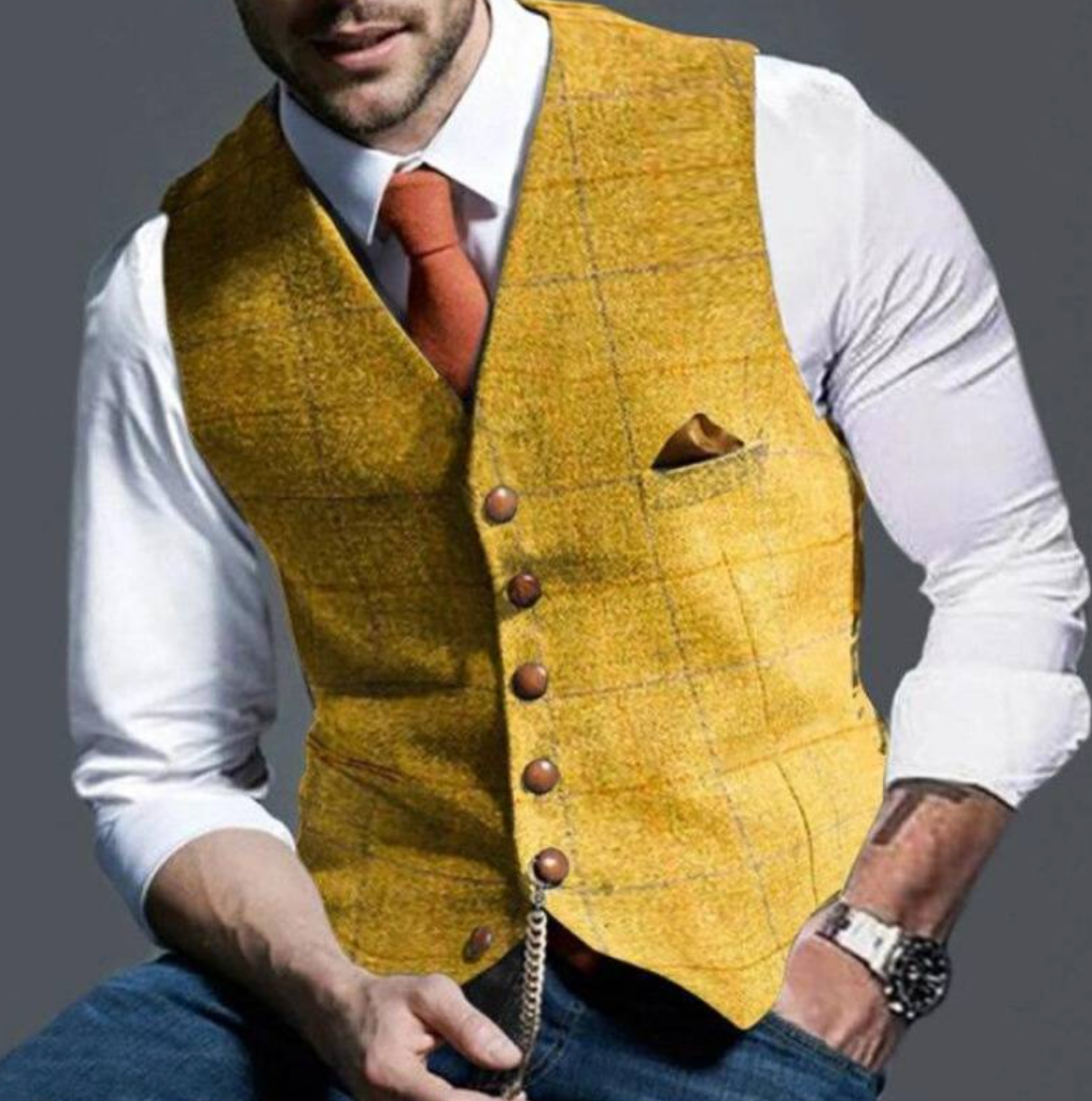 Vincenzo – Gilet élégant en tweed pour homme