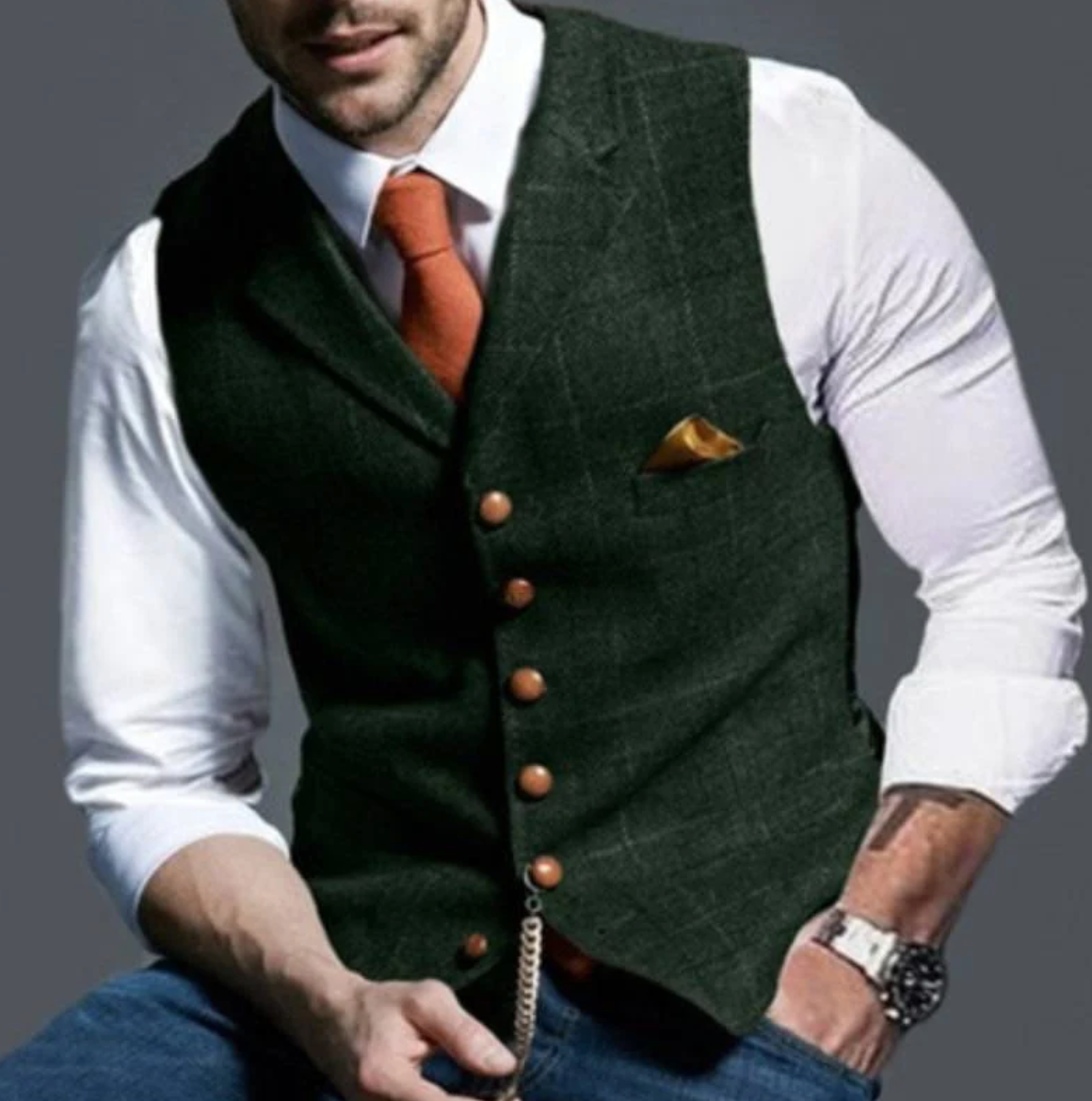 Vincenzo – Gilet élégant en tweed pour homme