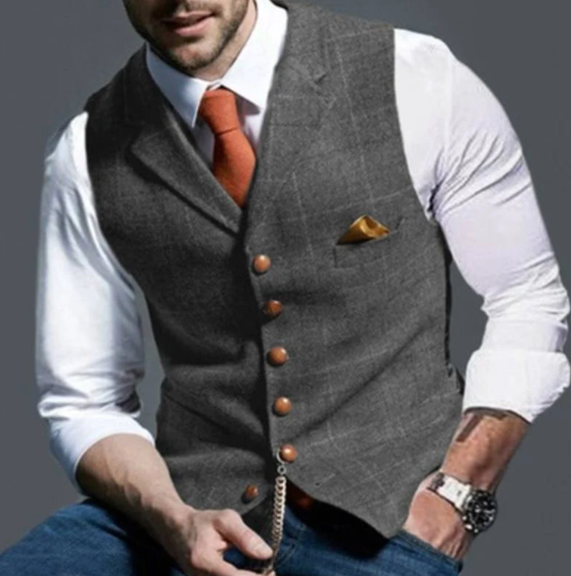 Vincenzo – Gilet élégant en tweed pour homme