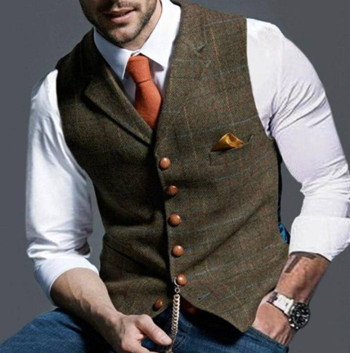 Vincenzo – Gilet élégant en tweed pour homme