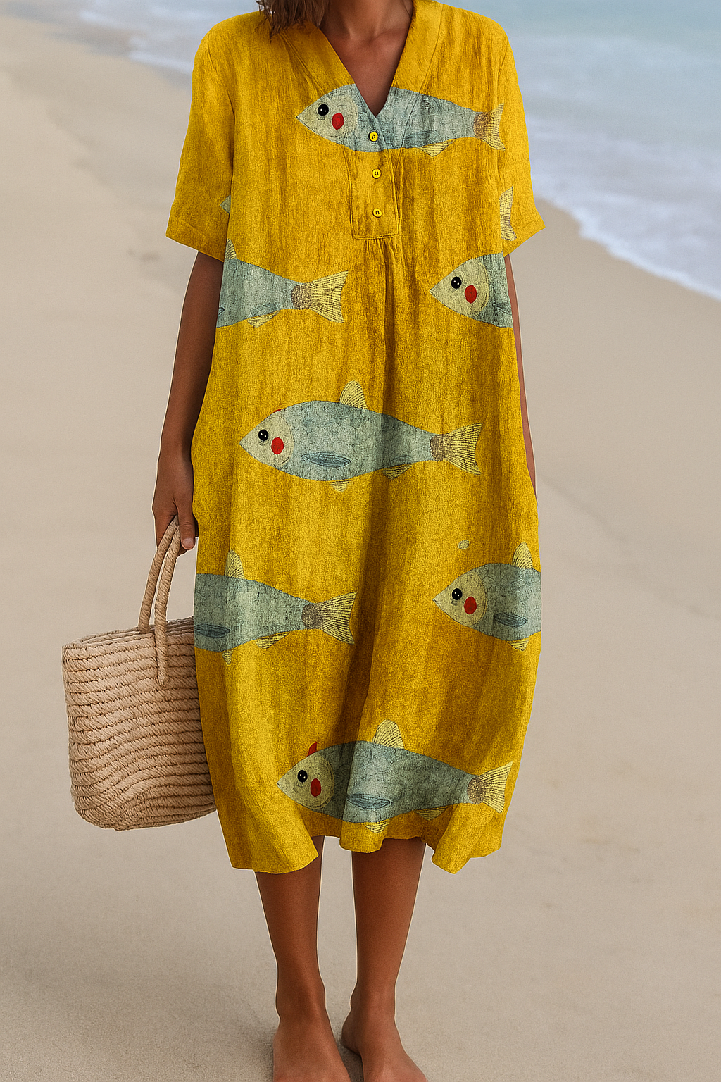 Agnes - Robe en coton d'inspiration artistique