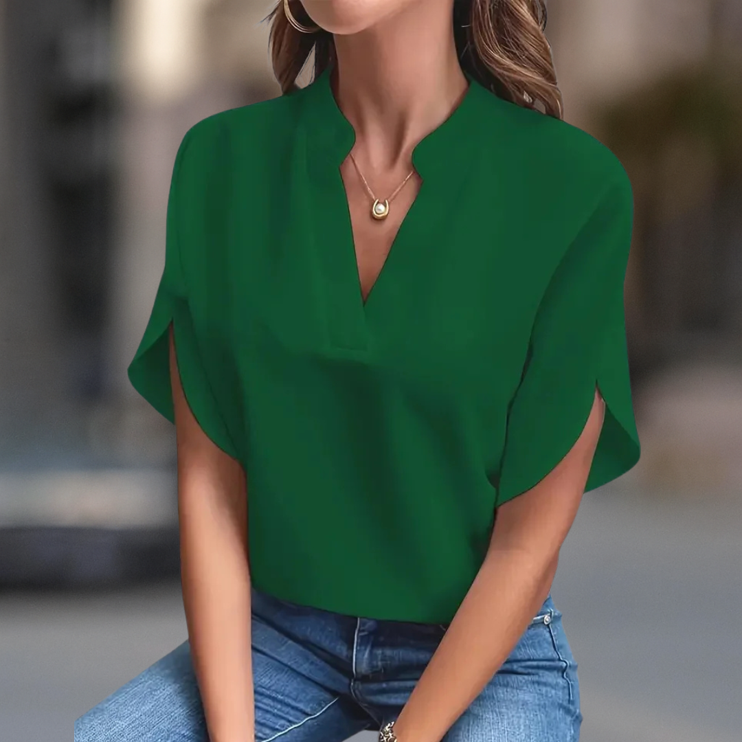 Blouse femme Elena Elegant avec col en V