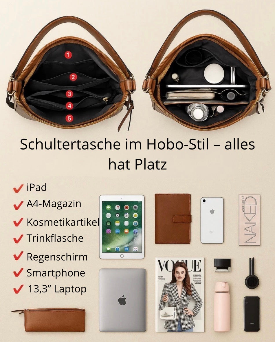 Luxueux sac à main hobo antivol en cuir