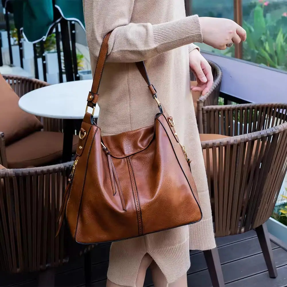 Luxueux sac à main hobo antivol en cuir