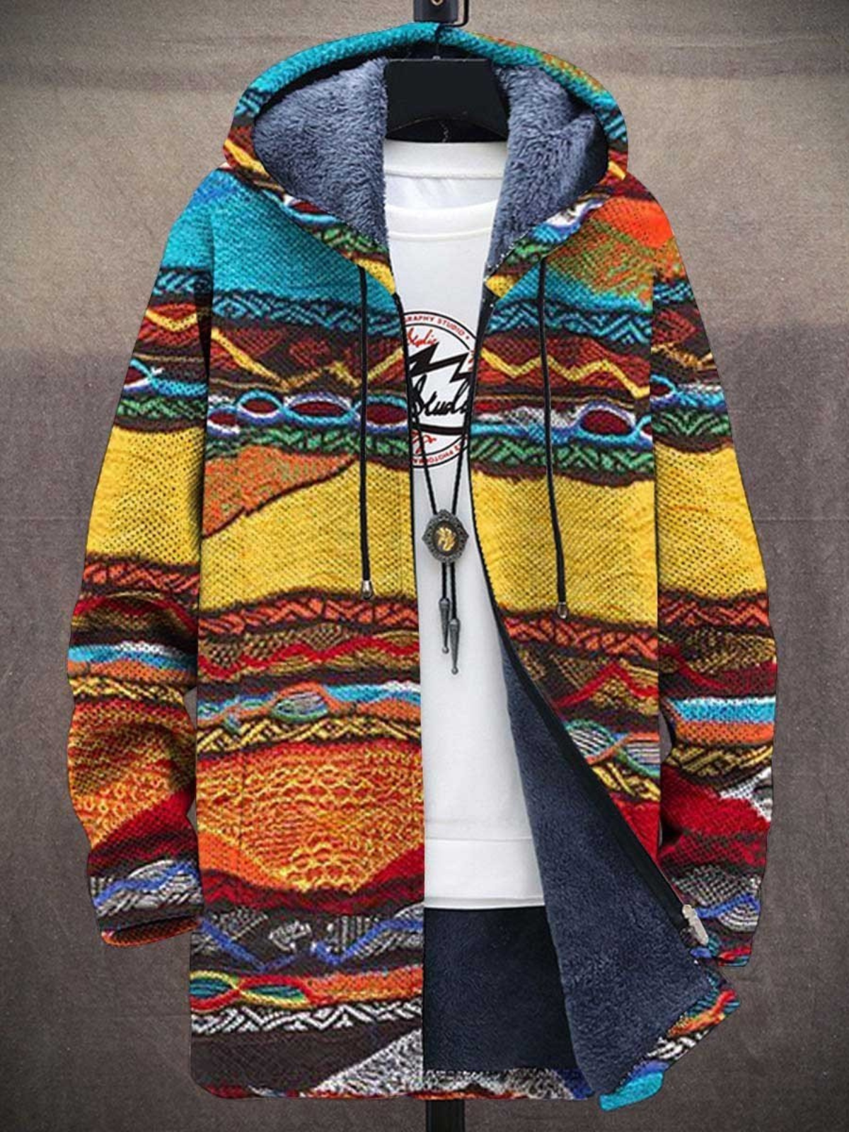 Jindalee™ - Sweat à capuche zippé luxueux d'inspiration artistique