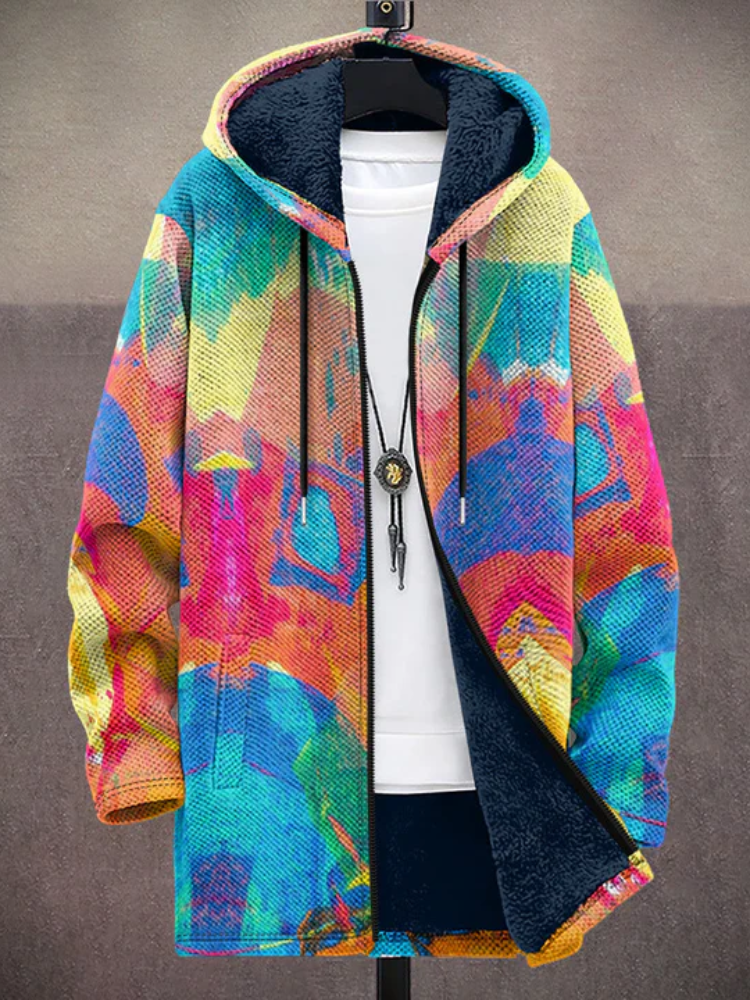 Tiarna™ - Sweat à capuche zippé luxueux d'inspiration artistique