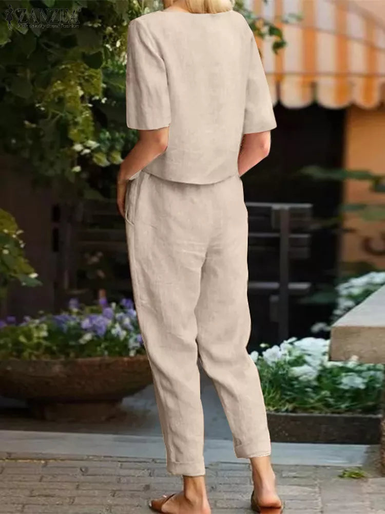 Alessa™ | Ensemble chemisier et pantalon élégant