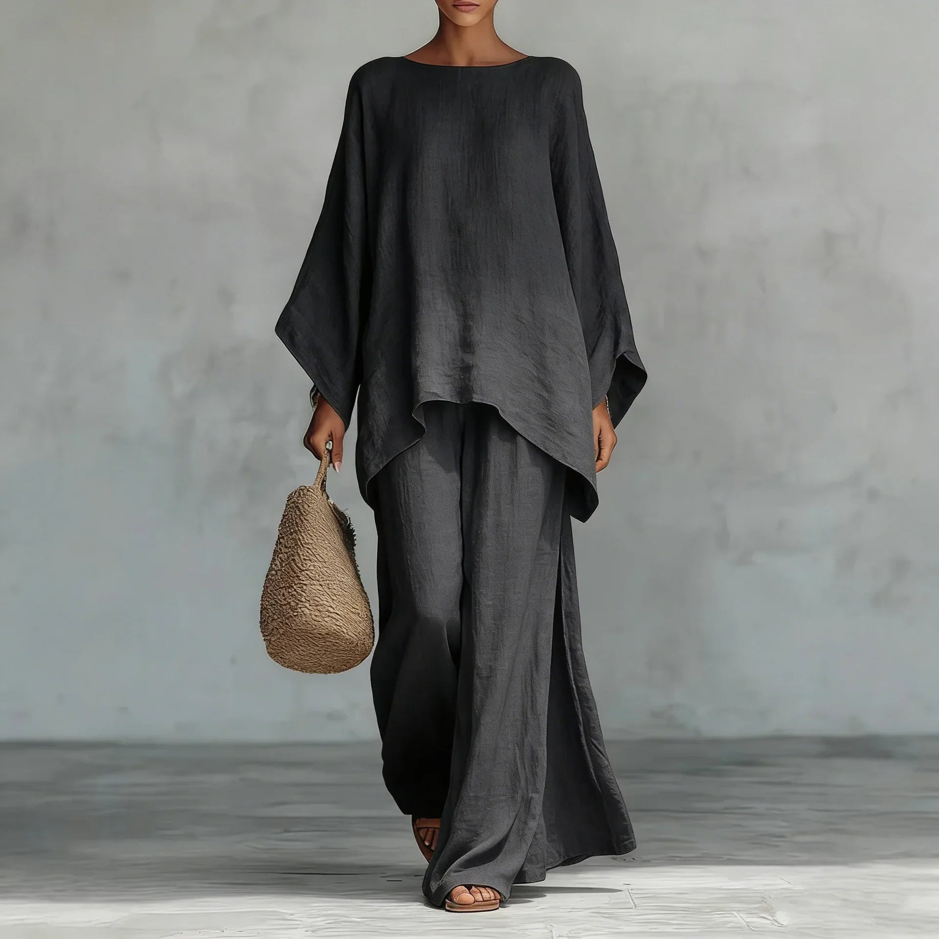 Fernanda | Ensemble femme composé d'un haut à manches longues et d'un pantalon large