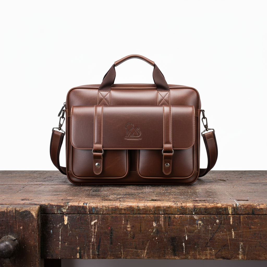 Porte-documents en cuir massif