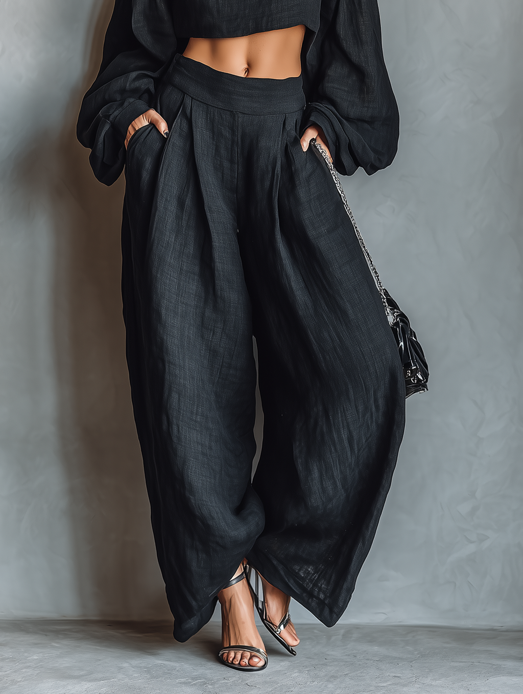 Tess™ || Ensemble décolleté épaules dénudées et pantalon large
