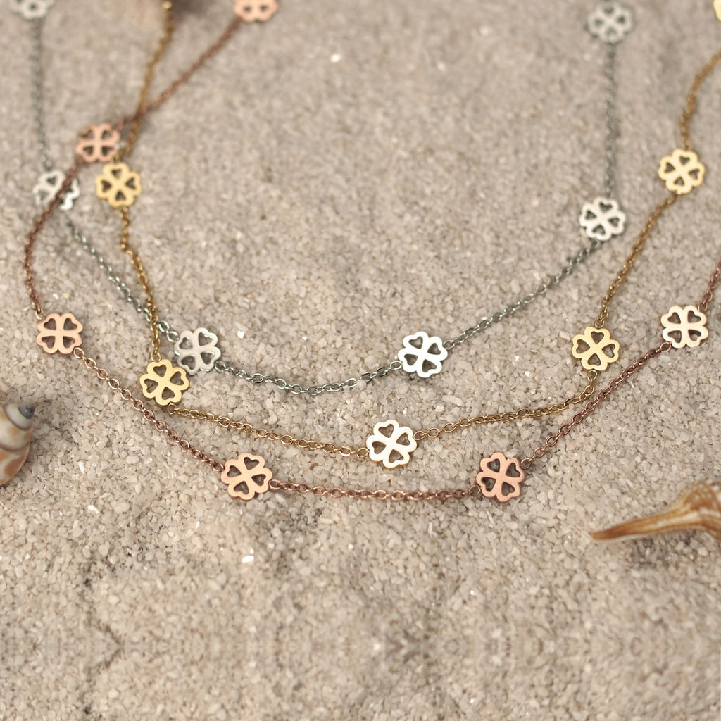 BonnyBliss collier trèfle rose