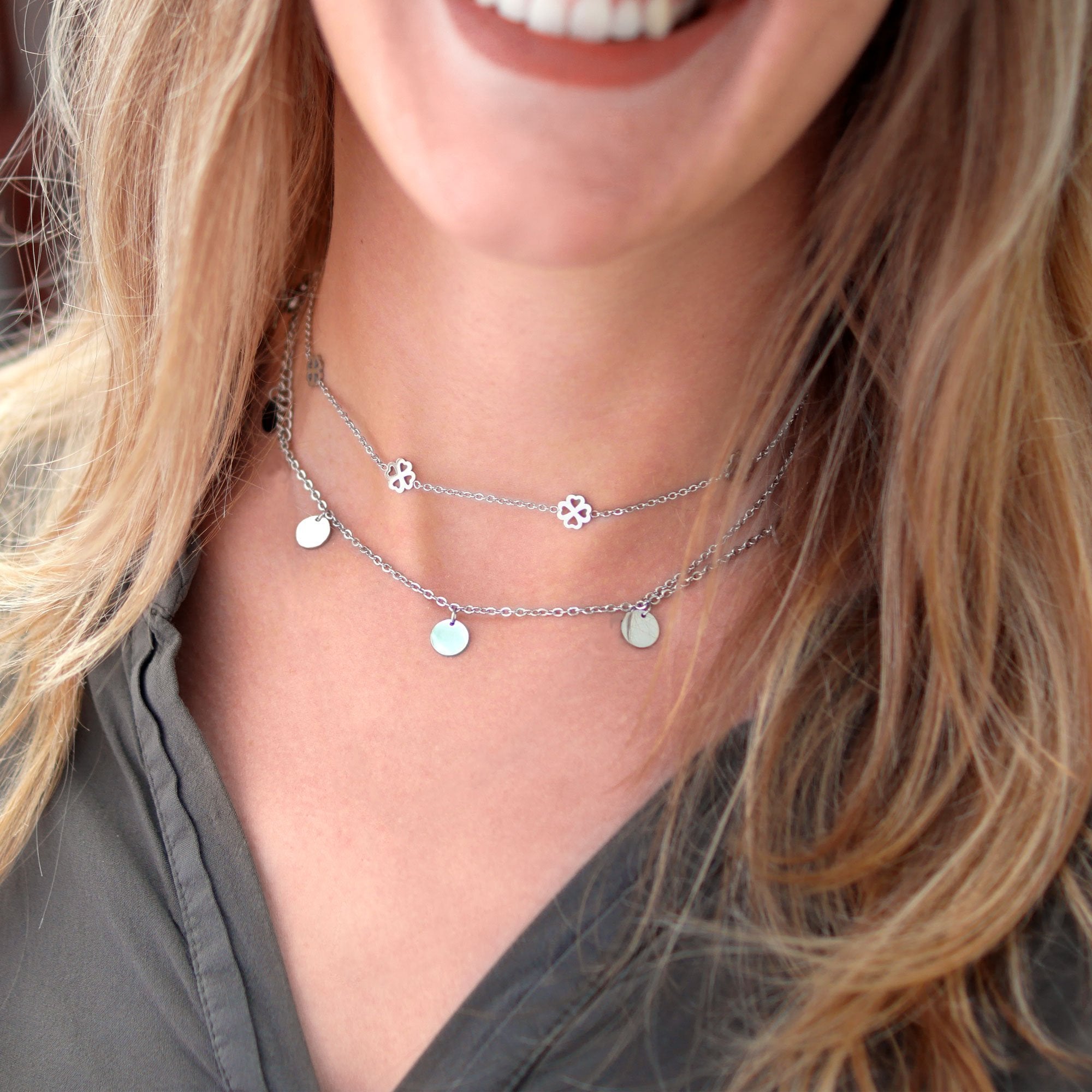 BonnyBliss collier trèfle argent