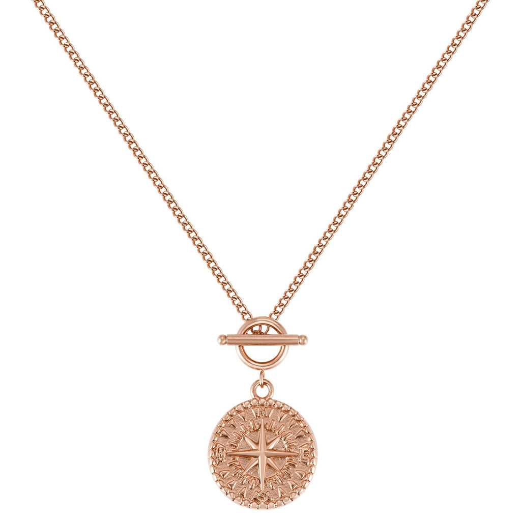 Collier BonnyCompass avec pendentif boussole or rose
