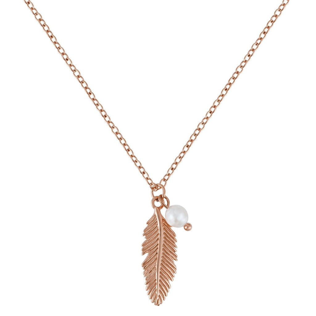 BonnyFeather collier plume or rose