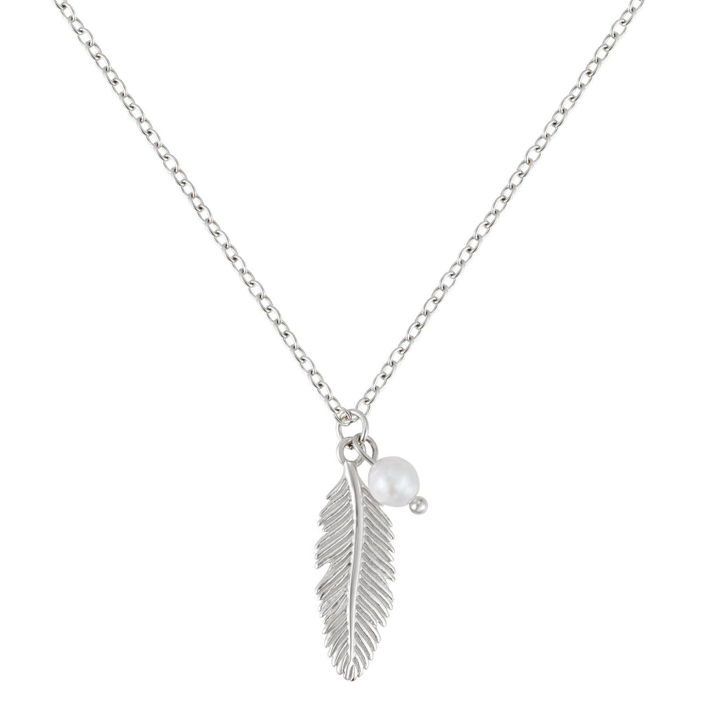 BonnyFeather collier plume argent