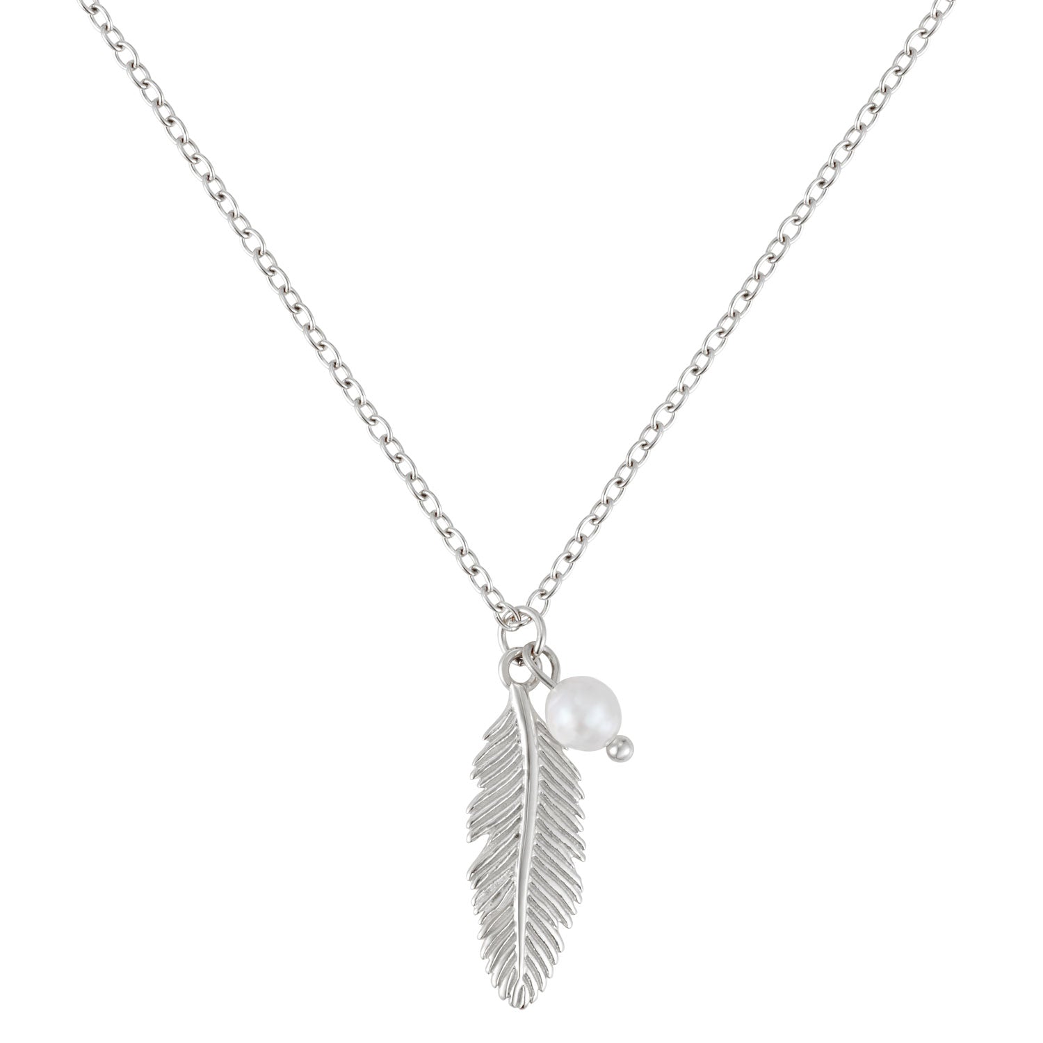 BonnyFeather collier plume argent