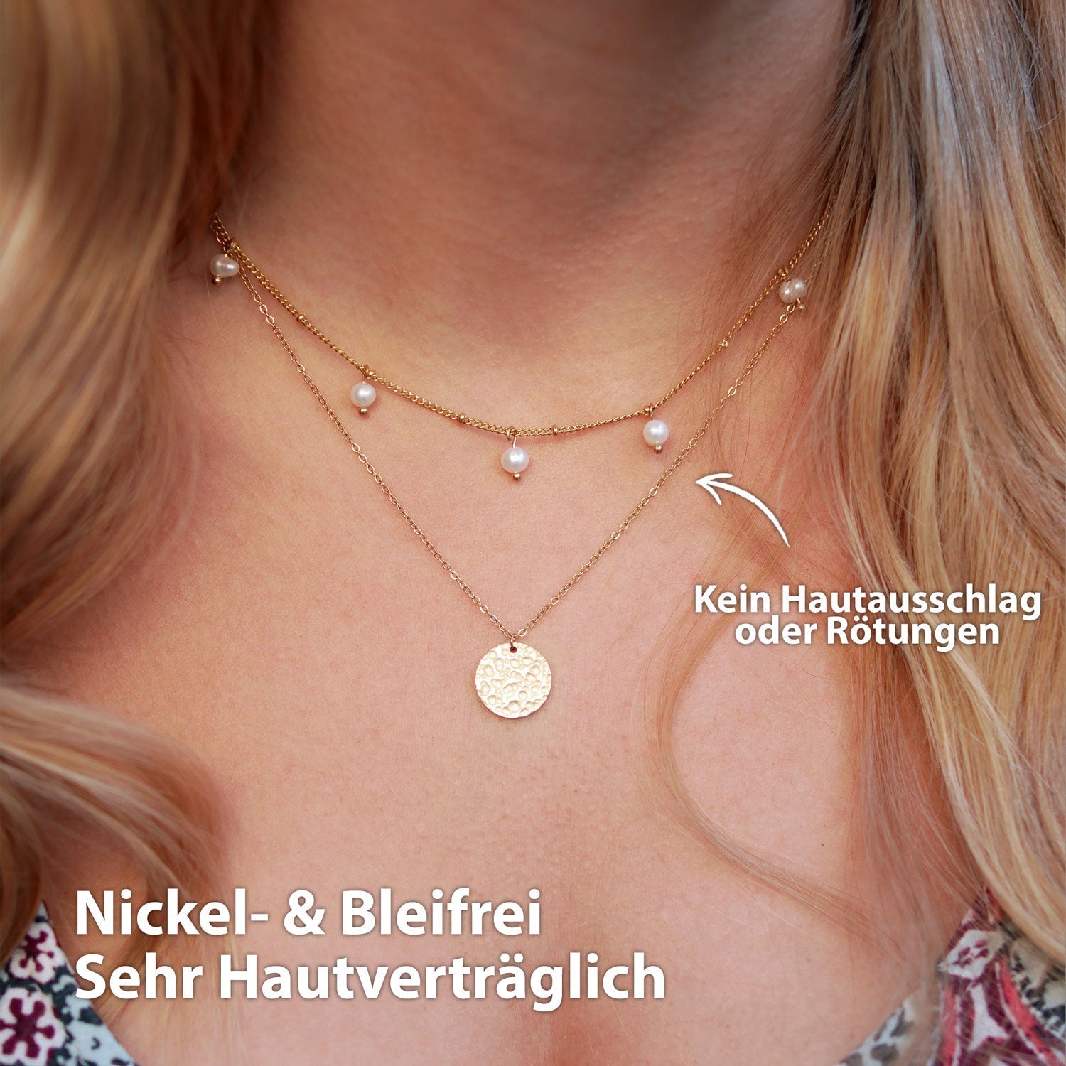 Collier BonnyOcean en or avec véritables perles d'eau douce