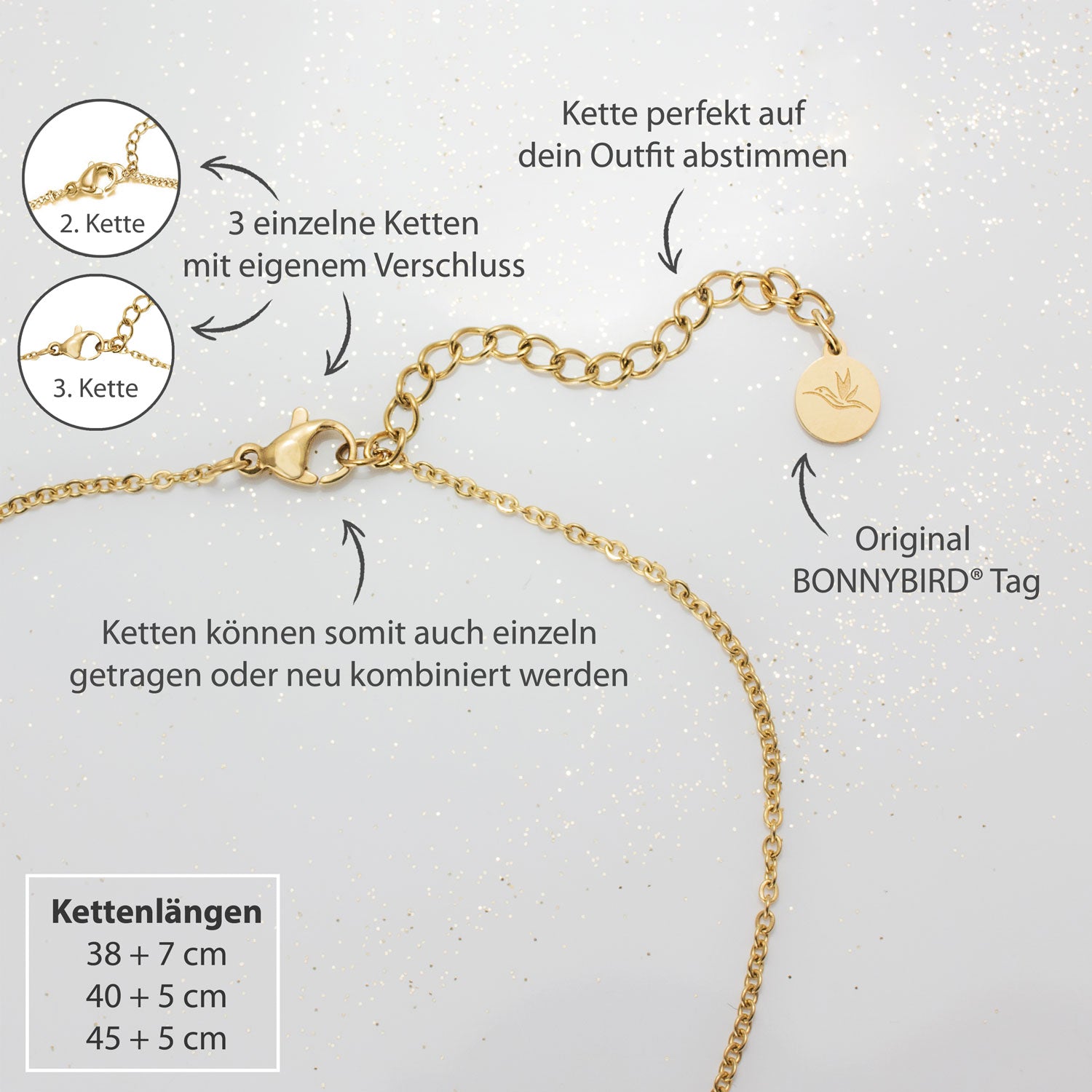 Ensemble collier BonnySydney doré