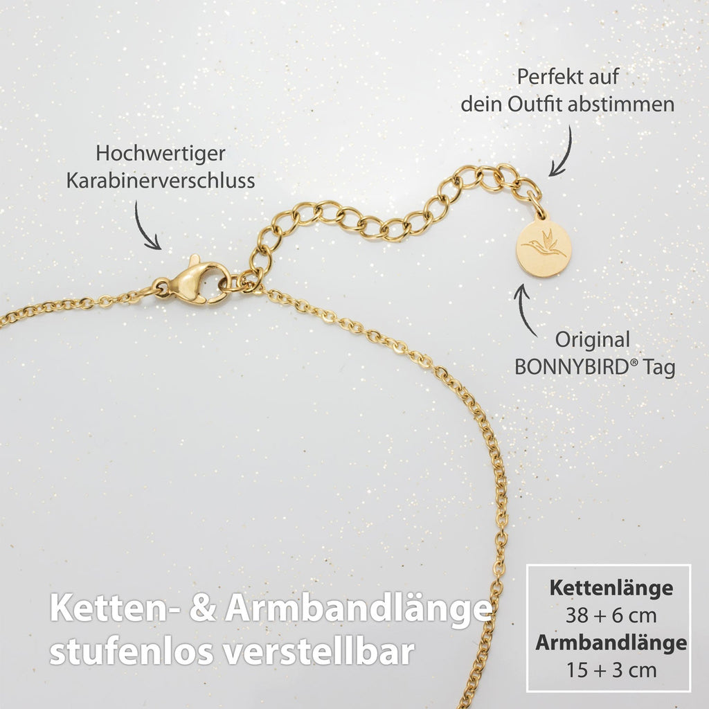 Bundle : collier feuille de trèfle BonnyBliss + bracelet en or
