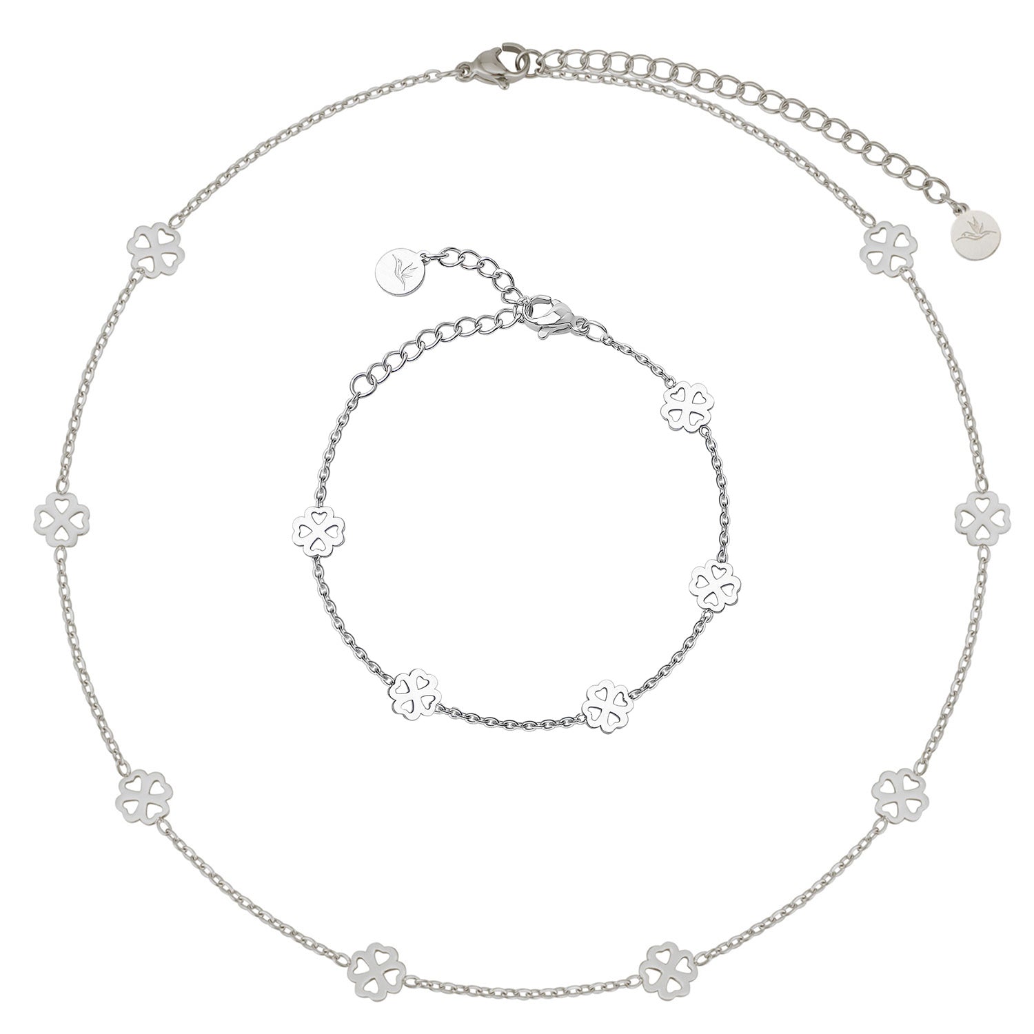 Bundle : Collier BonnyBliss Trèfle + Bracelet Argent