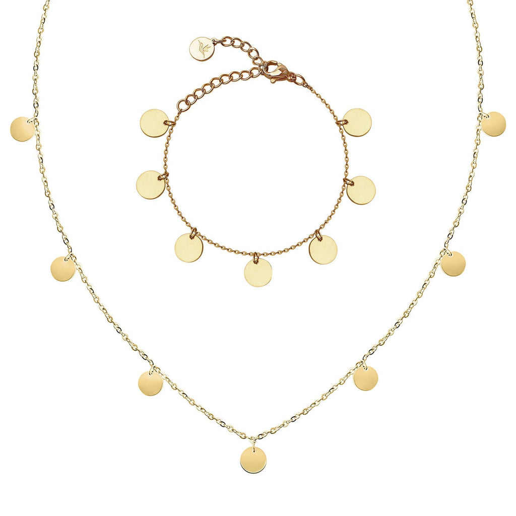 Bundle : chaîne à plaques BonnyCoin + bracelet en or