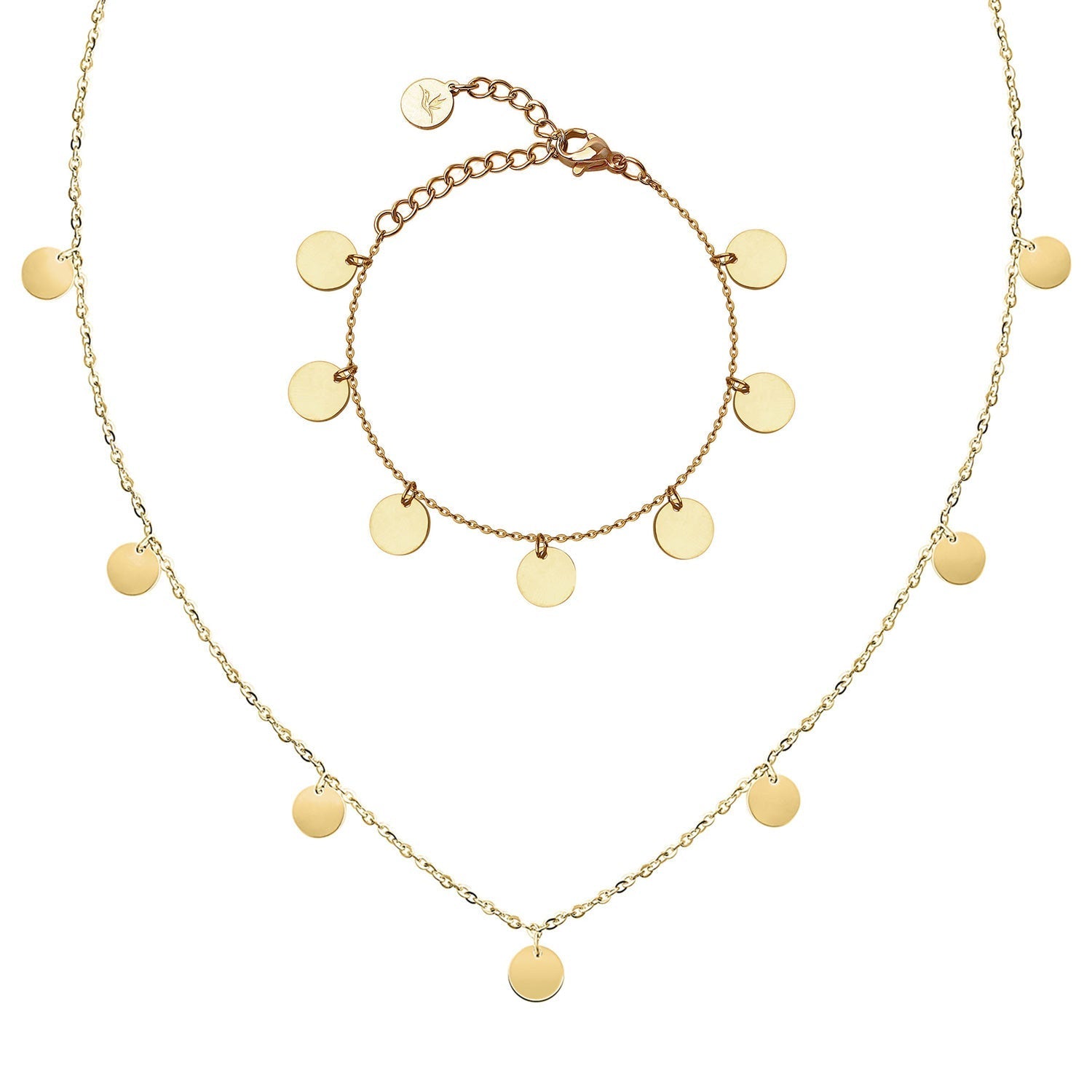 Bundle : chaîne à plaques BonnyCoin + bracelet en or
