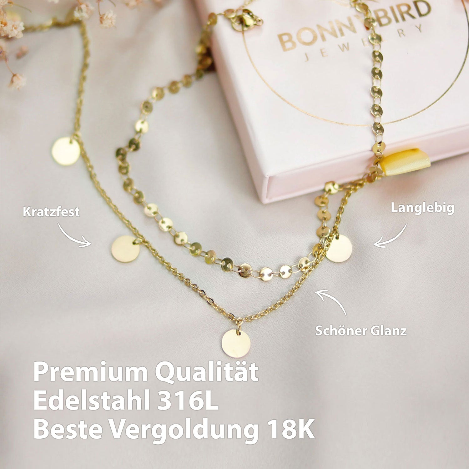 Bundle : chaîne à plaques BonnyCoin + bracelet en or