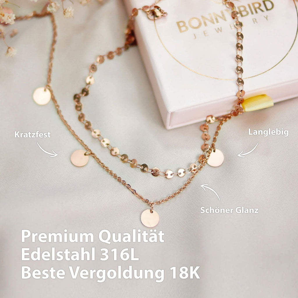 Bundle : chaîne à plaques BonnyCoin + bracelet en or rose