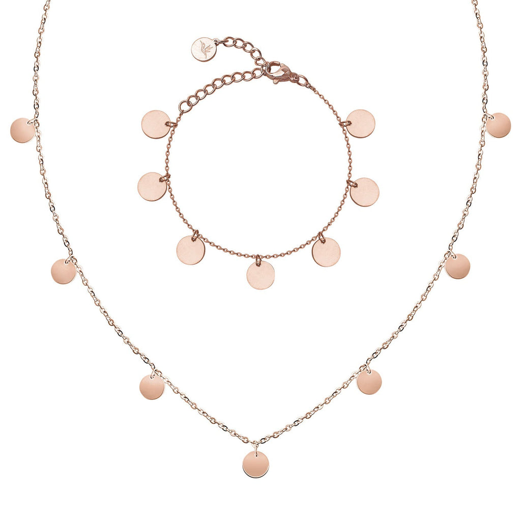 Bundle : chaîne à plaques BonnyCoin + bracelet en or rose