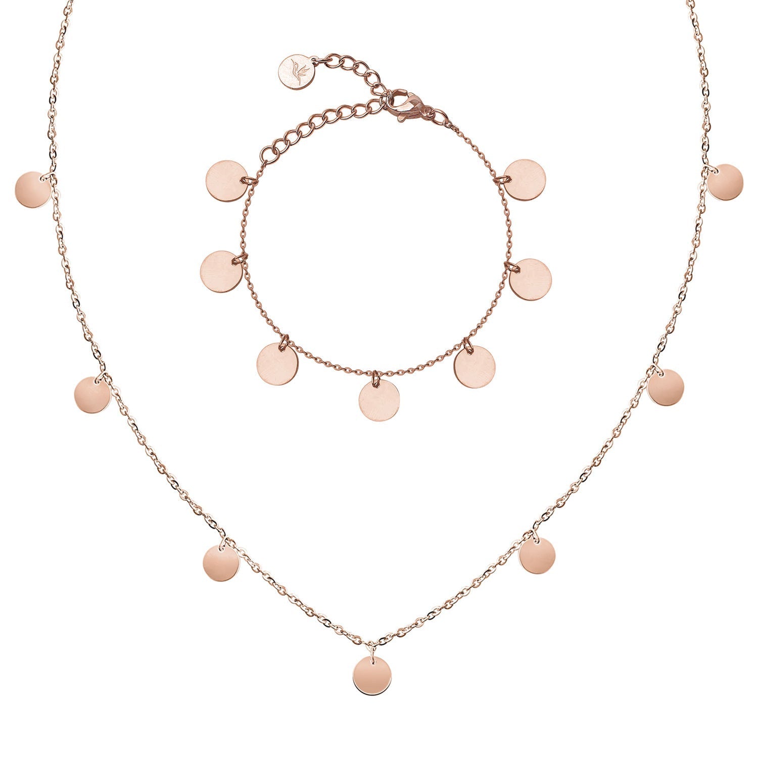 Bundle : chaîne à plaques BonnyCoin + bracelet en or rose