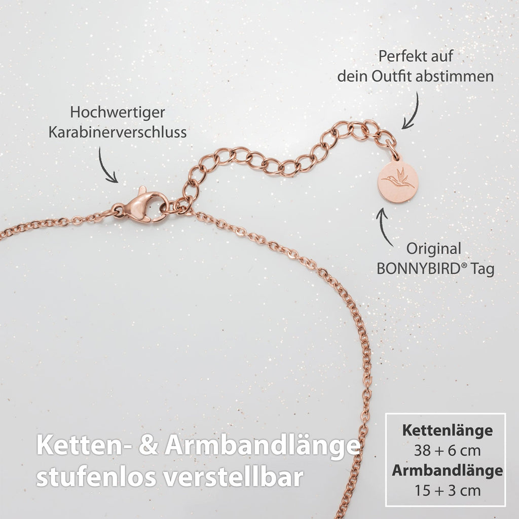 Bundle : chaîne à plaques BonnyCoin + bracelet en or rose