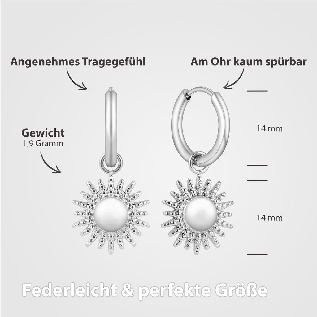 Bundle : collier BonnySun + boucles d'oreilles soleil en argent