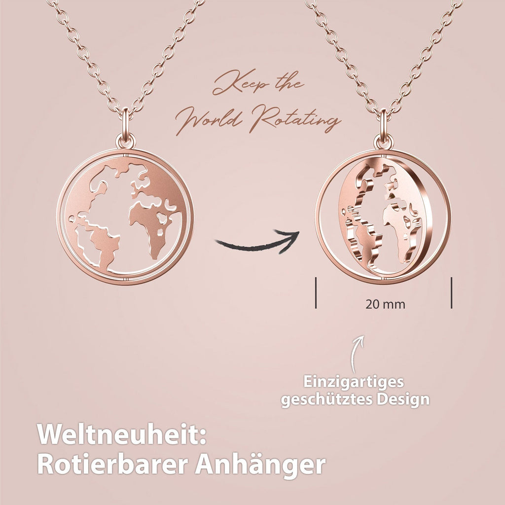 Bundle : collier globe BonnyWorld + bracelet en or rose