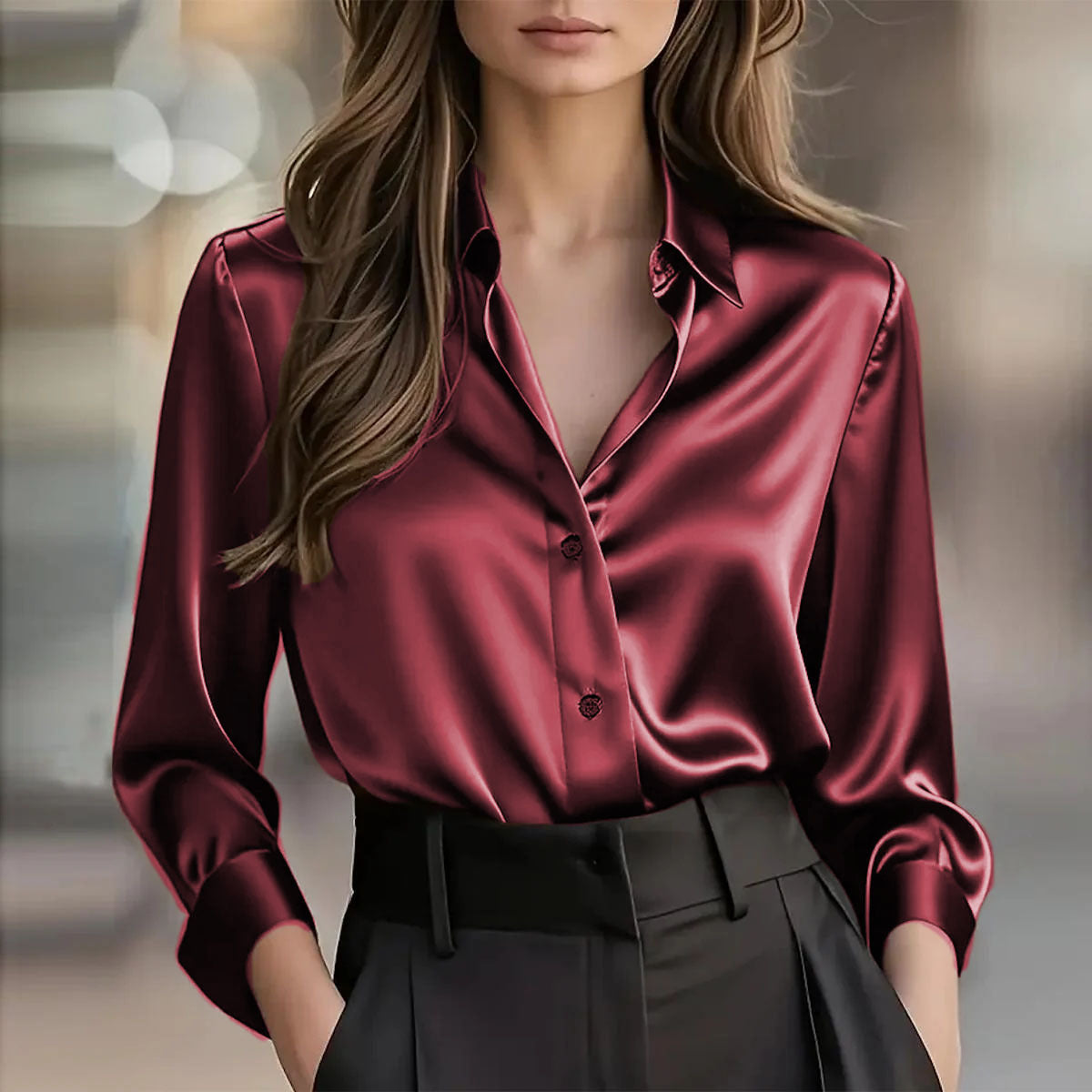 Chemisier Soho Luxe en satin pour femme