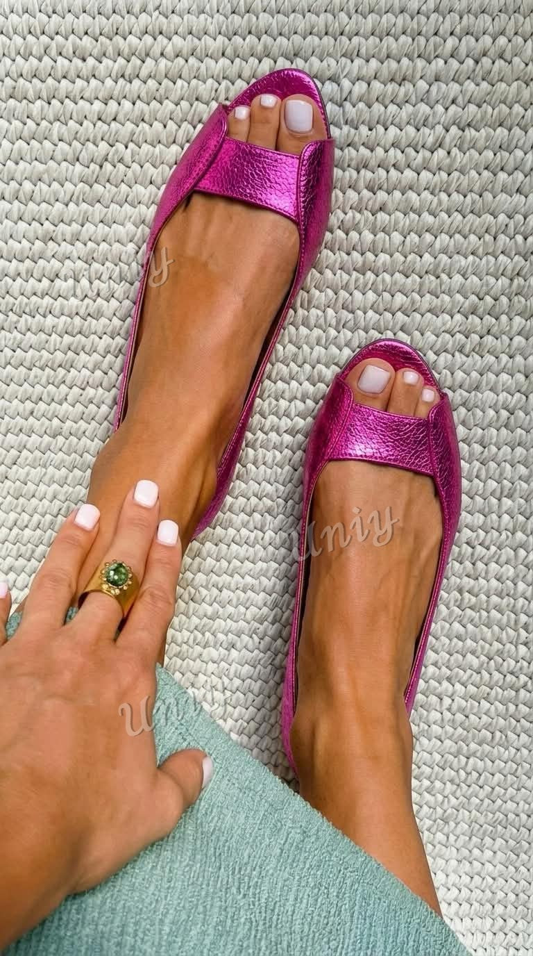Elegante metallische Ballerinas in Champagnergold