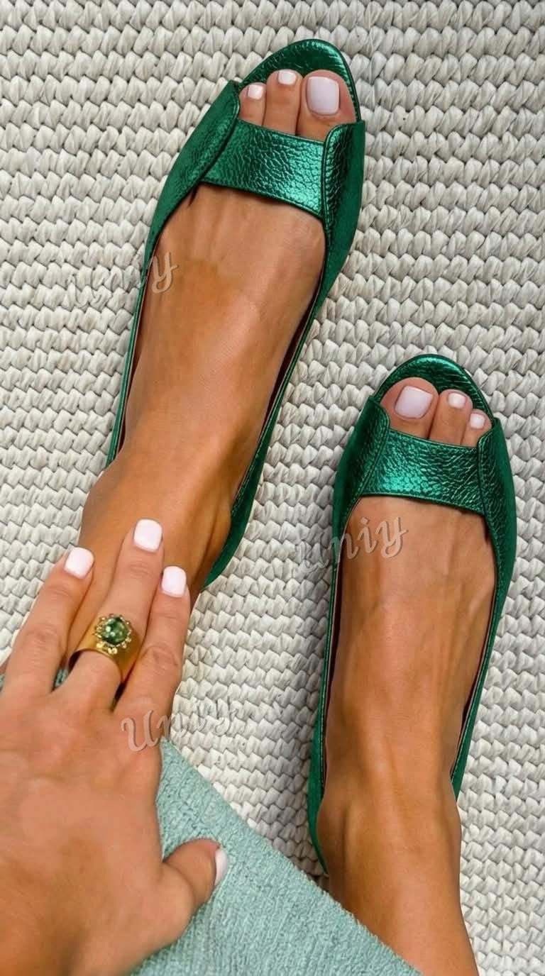 Elegante metallische Ballerinas in Champagnergold