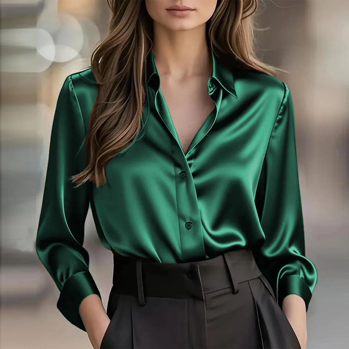 Chemisier Soho Luxe en satin pour femme